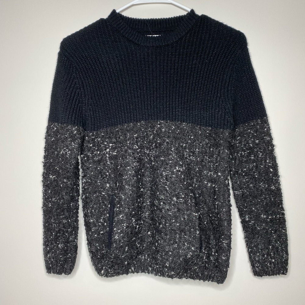Zara Boys Collection Knit Wear Black Charcoal Gray Sweater Size 10 NWT